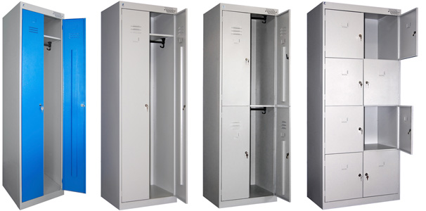 Металлические шкафы для хранения одежды в раздевалках изготовленные компанией Лидер удобны и функциональны.